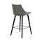 Armen Living Dani 26" Gray Velvet Barstool in Black Brushed Wood Finish LCDIBABLGR26 - alternate 3